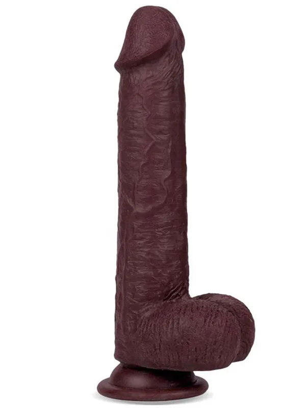 Oynar Derili Realistik Siyah Penis 20 cm
